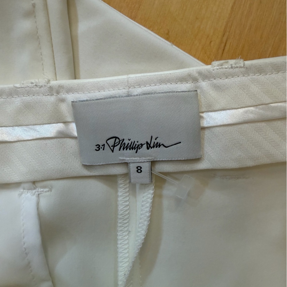 3.1 Phillip Lim Cream Cropped Trousers - Picture 3 of 5